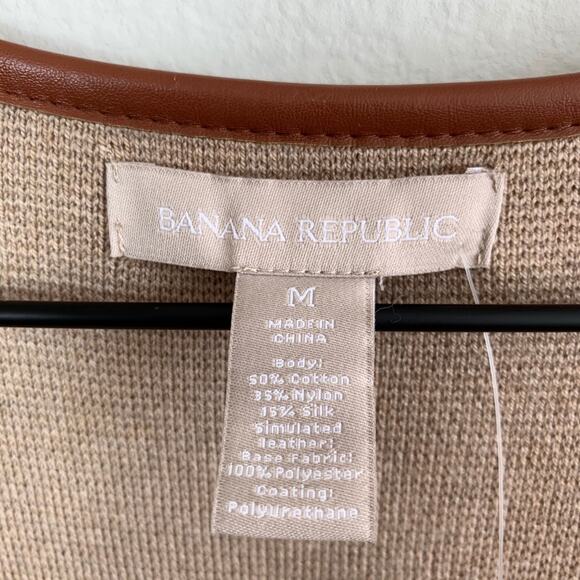 BANANA REPUBLIC NWT Color Block Brown, White & Tan Open Front Cardigan - Medium - Picture 6 of 9